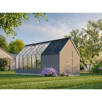 Palmako havestue Emilia malet mørkegrå 8,2+4,0 m²