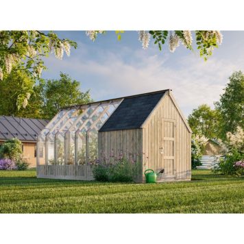 Palmako havestue Emilia grå trykimprægneret 8,2+4,0 m²