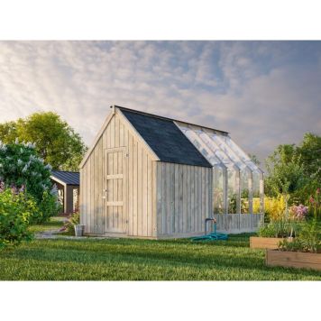 Palmako havestue Emilia grå trykimprægneret 5,4+4,0 m²