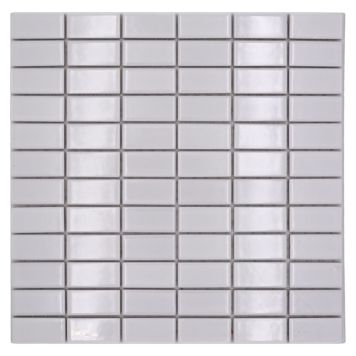 Mosaik Stick Uni hvid blank 30x30 cm