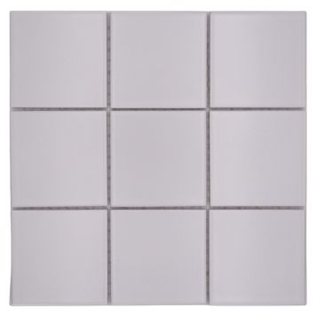 Mosaik Square Uni porcelæn hvid mat 29,8 x 29,8 cm