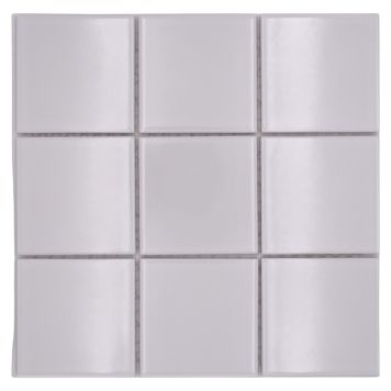 Mosaik Square Uni porcelæn hvid blank 29,8 x 29,8 cm
