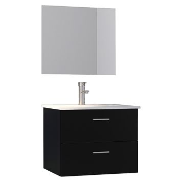 Nortiq badmøbelsæt Bergamo m/spejl mat sort 60 cm