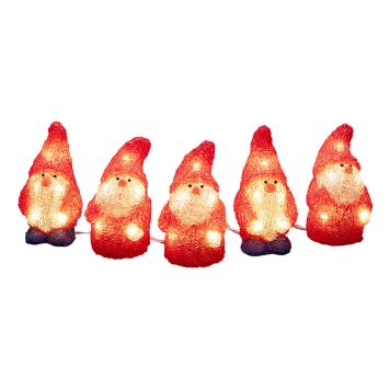 Kontsmide julemænd lyskæde udendørs 4 m