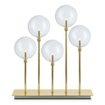 Markslöjd LED lysestage glas/metal guld H42 cm