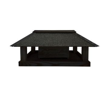 Garden Life foderhus u/stander Brede træ sort 58x39x25 cm