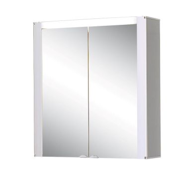 Jokey Tromsö spejlskab m/indb. lys hvid 63x68 cm