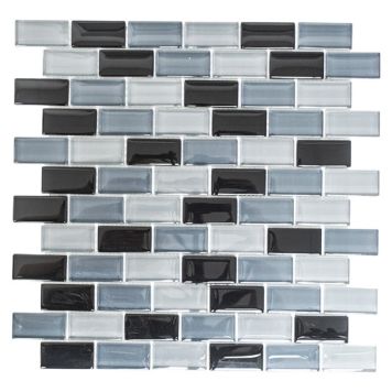 Mosaik Timeless krystal sort mix 30,5 x 32,5 cm