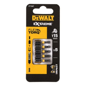 DeWalt bits impact torsion T15x25 mm 5 stk.