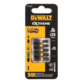 DeWalt bits impact torsion T25x25 mm 5 stk.