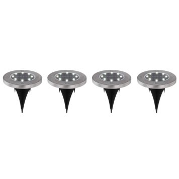 Globo solar spydlampe IP44 rustfri stål Ø11,8 cm 4 stk.