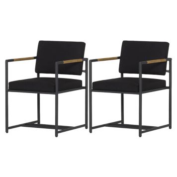 Sensum havestol Arendal alu/teak sort 2 stk.