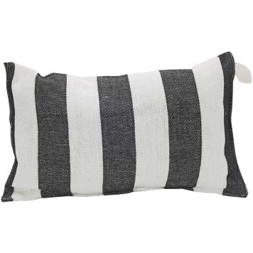 Saunia saunahynde stribet sort/hvid m/hørbetræk 42x22 cm