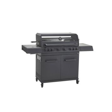 Kingstone gasgrill Cliff 6605 sort 6 brændere, 1 IR-sidebrænder og bagbrænder