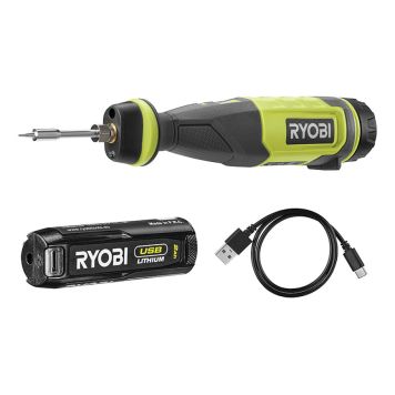 Ryobi loddekolbesæt RSI4-120G 4V m/batteri & lader