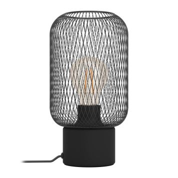 Eglo bordlampe Wrington m. gitter E27 sort