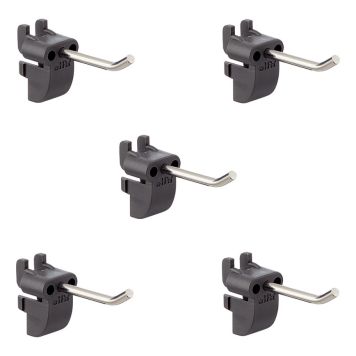 Elfa kort lige krog 5 stk mat grå