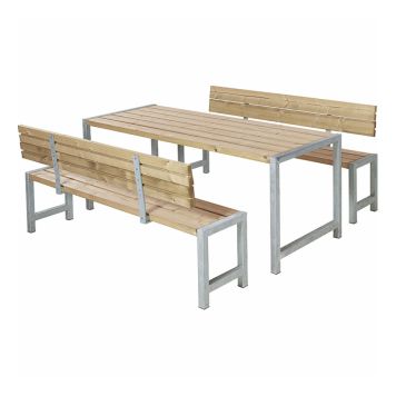 Plus plankesæt med 2 ryglæn ThermoWood 186 cm