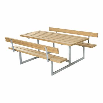 Plus bord-/bænkesæt med 2 ryglæn Basic ThermoWood 177 cm