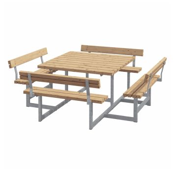 Plus bord-/bænkesæt med 4 ryglæn Picnic ThermoWood 224 cm 