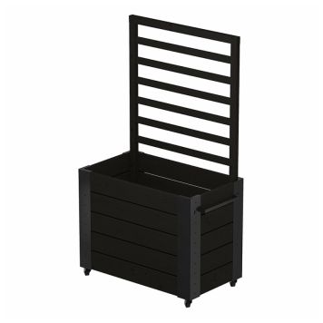 Plus blomsterkasse Cubic m/espalier og hjul sort 155 cm 
