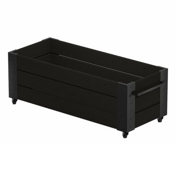 Plus blomsterkasse Cubic m/hjul sort 50x120x45 cm 