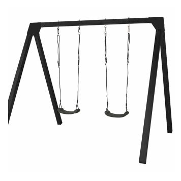 Plus gyngestativ Luksus sort inkl. 2 gråsorte gyngesæder 