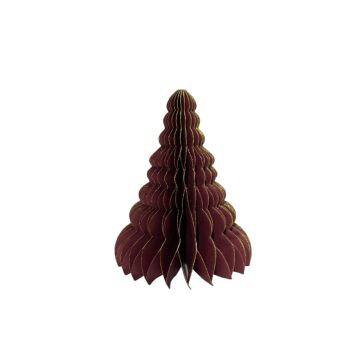 Julepynt papirjuletræ rødbrun H10 cm 