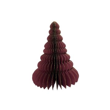 Julepynt papirjuletræ rødbrun H20 cm 