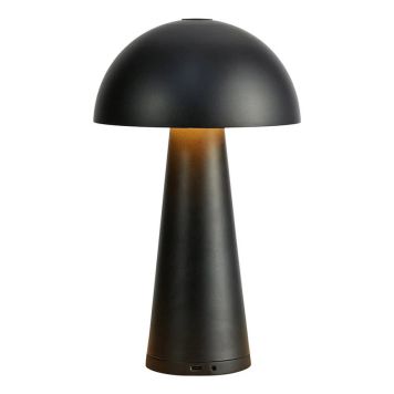 Markslöjd dæmpbar genopladelig bordlampe Fungi sort