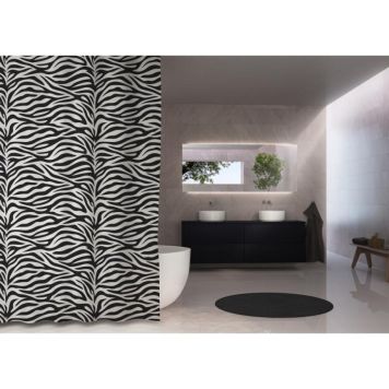 Debel badeforhæng SHC Zebra 120x200cm sort