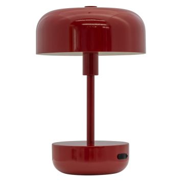 Dyberg Larsen Haipot genopladelig bordlampe mørkerød LED