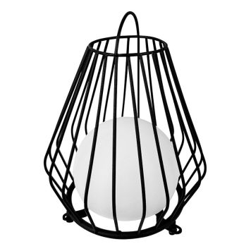 Dyberg Larsen lanterne Evesham sort m/solceller og USB-C H38 cm