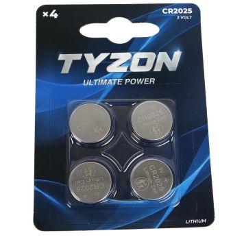Tyzon CR2025 lithium 4-pak