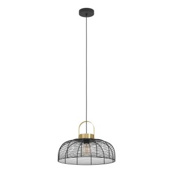 Eglo Roundham pendel E27 sort/børstet messing - flere størrelser