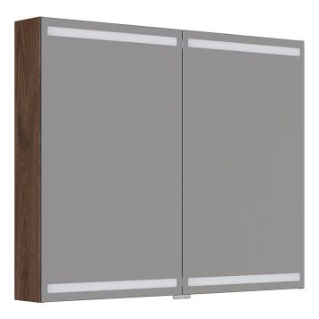 Scanbad spejlskab Level m/lys & elstik 80x100 cm - flere farver