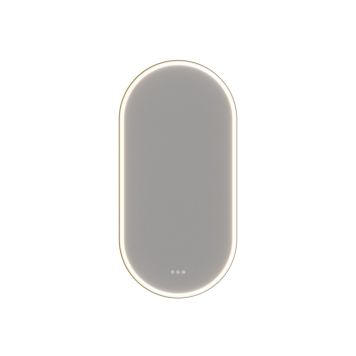 Scanbad spejl m/lysstyring Hoop sort ramme 109x54cm 