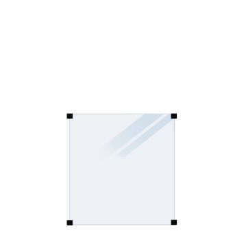 Plus glashegn lamineret frostet 90x91 cm 