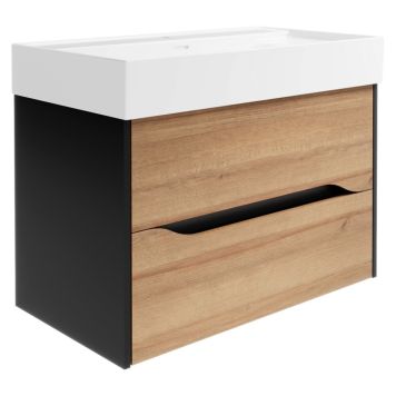 Camargue badeskab sort/eg 80x50,7x44,7 cm