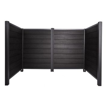 Hortus skraldespandsskjul komposit antracit 3 spande