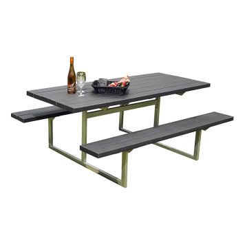 Hortus bord-/bænkesæt nonwood/stål antracit 75x175x140 cm