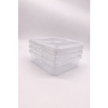 Plastbøtte m/låg 1500 ml transparent 8 stk 