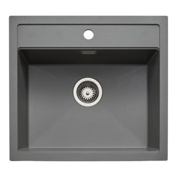 Secher køkkenvask Aalborg 500BK1 ilægning grå