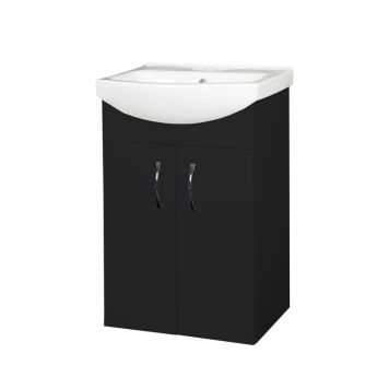 Nortiq Sharp underskab med vask sort højglans 50x74x38 cm