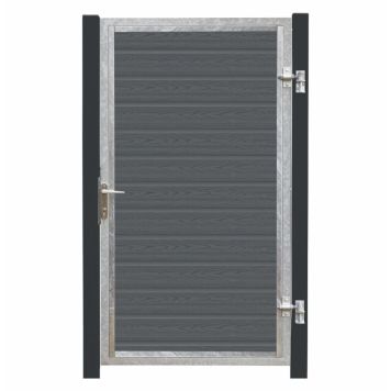 Plus låge Artura komposit grå højre 115x175 cm m/sorte stolper