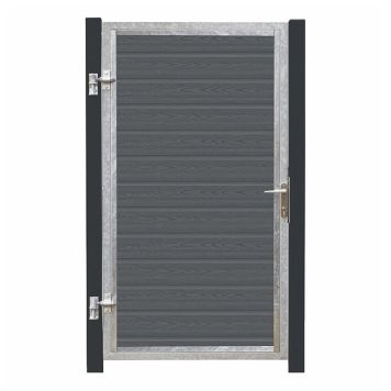 Plus låge Artura komposit grå venstre 115x175 cm m/sorte stolper