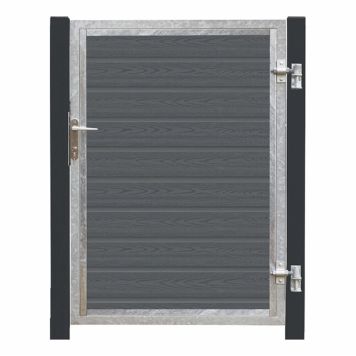 Plus låge Artura komposit grå højre 115x135 cm m/sorte stolper