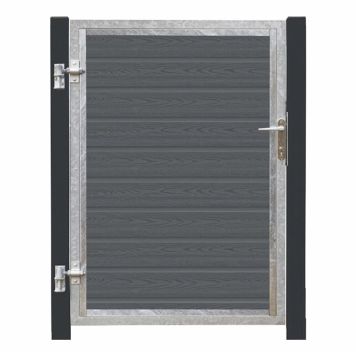 Plus låge Artura komposit grå venstre 115x135 cm m/sorte stolper