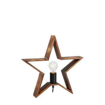 Markslöjd Estrella bordlampe stjerne E27 træ H38,5 cm