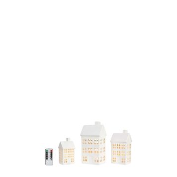 Markslöjd juledekoration LED keramik hvid 3 stk.